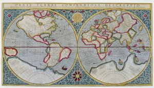 Weltkarte von Mercator (1587) von Unknown artist
