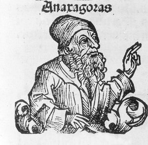 Porträt von Anaxagoras von Klazomenai. Griechischer Philosoph (500 bis 428 v. Chr.) 19. Jahrhundert (Gravur)
