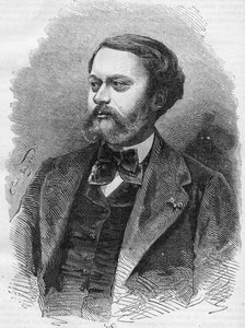 Porträt von Edmond About (1828-1885), französischer Schriftsteller. Gravur von 1866. von Unknown artist