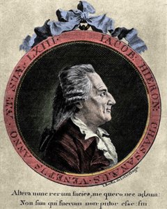Porträt von Giovanni Giacomo Casanova (1725-1798), italienischer Abenteurer und Schriftsteller. Porträt von Johann Berka aus „Icosameron oder Geschichte von Edward und Elizabeth, die einundachtzig Jahre mit den Megamicres, einheimischen Bewohnern des Proto