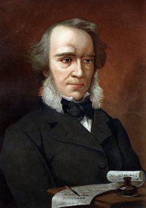 Porträt von Richard Cobden. Britischer Ökonom und Politiker (1804-1865). Nach „La Ciencia y sus Hombres“ von Louis Figuier. Barcelona 1881.