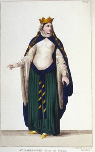 Porträt von Heilige Radegunde (ca. 520-587), Königin der Franken, Ehefrau von Chlothar I., Gravur von 1830 von Unknown artist