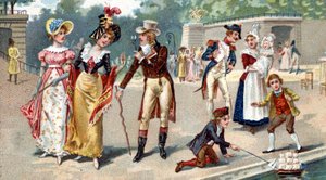 Der Tuileriengarten Ende des 18. Jahrhunderts. Liebig-Chromolithographie des 19. Jahrhunderts von Unknown artist