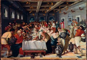 Die Hochzeit zu Kana Die Charaktere sind vetus in der venezianischen von Unknown artist