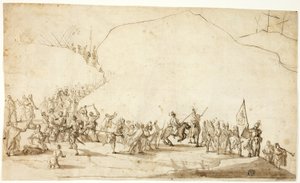 Kalvarienberg (recto); Skizze des unteren Teils des rechten Beins (verso)