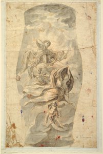 Zeichnung, Deckengestaltung mit Apollo, ca. 1780 von Unknown artistUnknown artist