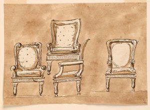 Zeichnung, Stühle, 1780–90 von Unknown artistUnknown artist