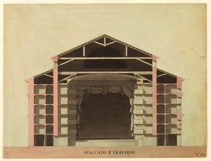 Entwurf für La Fenice, Venedig: Querschnitt, 1788 von Unknown artistUnknown artist