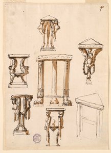 Zeichnung, Konsolentische, ca. 1800 von Unknown artistUnknown artist