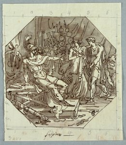 Zeichnung, Die Enthaltsamkeit des Scipio, 1811 von Unknown artistUnknown artist