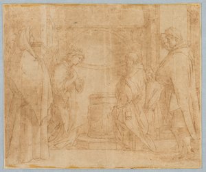 Zeichnung, Kopie nach Verkündigung des Engels an Zacharias, 1538–1600 von Unknown artistUnknown artist
