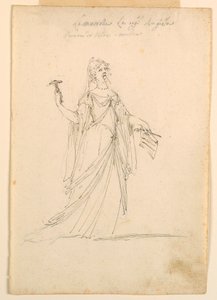 Zeichnung, Kostümentwurf: Musik für ein Ballett, ca. 1720 von Unknown artistUnknown artist