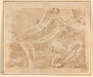 Zeichnung, Entwurf für eine Decke, 1700–1750 von Unknown artistUnknown artist