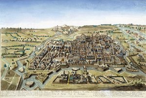 Gravur des 18. Jahrhunderts, die die Stadt Turin darstellt von Unknown artist