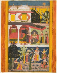 Eine Heldin und ihr Geliebter: Malavi Ragini, aus einem Ragamala von Unknown artist