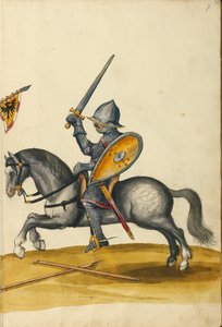 Ein Reiter in Rüstung