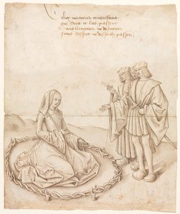 Eine Dame mit drei Freiern