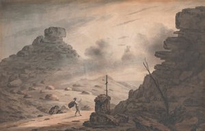 Ansicht des Valley of Stones, Devon, mit einer Szene aus Der Sturm, Akt 1