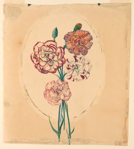 Ein Strauß aus vier Nelken von Unknown artist