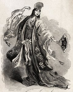 Eine Tänzerin am Hof von Kamakura, einer Stadt, die der Shogun Minamoto no Yorimoto (1147-1199) als Hauptstadt wählte, als seine politische Macht die des Mikado (des Kaisers von Japan) übertraf und ein neues politisches, wirtschaftliches und künstlerisches von Unknown artist