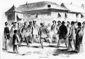 Ein Fußballspiel in Manila (Philippinen)