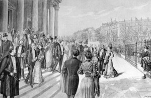 Eine große Hochzeit in der Madeleine in Paris. von Unknown artist