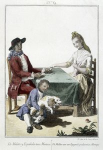 Ein Mulatte und ein Spanier zeugen einen Mauren - Gravur