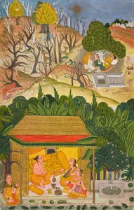 Ein Sommermonat, möglicherweise Vaisakh, Folio aus einer Barahmasa-Serie von Unknown artist