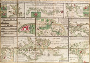 Tabelle mit Details der wichtigsten Seehäfen, die auf der Karte des Ärmelkanals dargestellt sind, um 1780