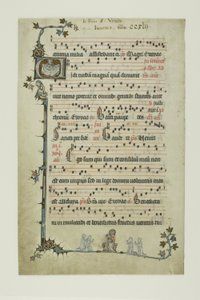 Abraham zieht die Kinder Israels an seine Brust und Christus mit knienden Mönchen, aus einem Antiphonar