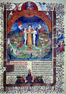 Adam und Eva im Paradies (Miniatur aus „Jüdische Altertümer“ von Flavius Josephus) von Unknown artist