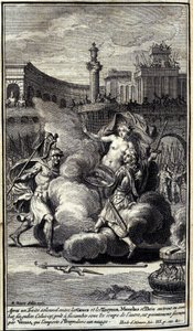 Nach einem feierlichen Abkommen zwischen den Griechen und den Trojanern traten Menelaos und Paris in einen Einzelkampf. Dieser, bereit unter den Schlägen des anderen zu erliegen, wird von Venus gerettet, die ihn in einer Wolke nach Troja bringt. Illustrati