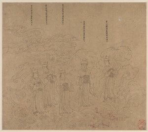 Album mit daoistischen und buddhistischen Themen: Prozession daoistischer Gottheiten: Blatt 22