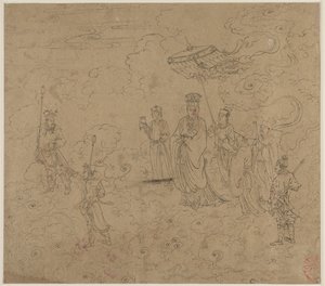 Album der daoistischen und buddhistischen Themen: Prozession der daoistischen Gottheiten: Blatt 8 von Unknown artist