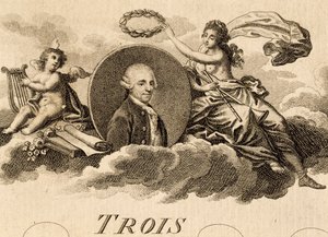 Allegorie von Franz Joseph Haydn (1732-1809) auf der Titelseite der Partitur für Drei Quartette, Opus 75, Buch I von Unknown artist