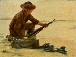 Amerikanischer Infanterist mit Gewehrgranaten von Unknown artist