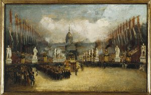 Ankunft von Napoleons Asche auf der Esplanade des Invalides, 15. Dezember von Unknown artist