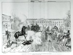 Angriff auf Zar Alexander II. (1818 - 1881) im Jahr 1881 von Unknown artist