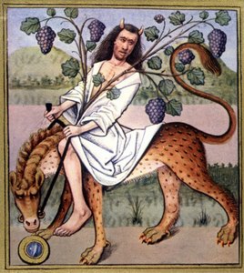 Bacchus (Bacco) - Reproduktion aus einer Beleuchtung des 15. Jahrhunderts