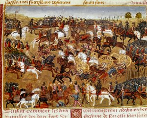 Kampfszene Miniatur aus „Buch der Fakten von Alexander dem Großen“ von Quintus Curtius Rufus (1. Jahrhundert) von Unknown artist