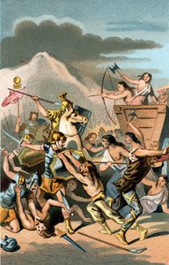 Schlacht von Aix: Invasion der Kimbern und Teutonen von 110 bis 102 v. Chr. Die Teutonen wurden von Caius Marius dem Weisen, römischer Konsul, besiegt. von Unknown artist