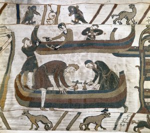 Bayeux-Stickerei, bekannt als Stickerei der Königin Mathilde von Unknown artist