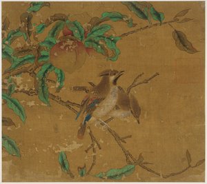 Vögel und Pfirsiche von Unknown artist