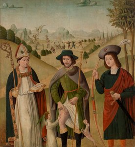 Bischof Heiliger, Heiliger Rochus und Heiliger Sebastian von Unknown artist