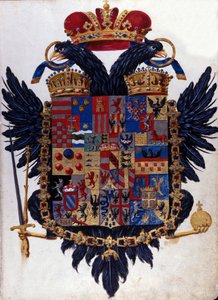 Wappen des österreichisch-ungarischen Reiches (Österreich-Ungarn). 19. Jahrhundert von Unknown artist
