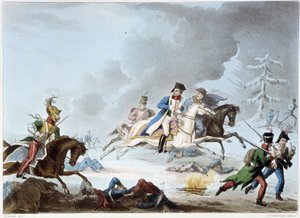 Bonaparte in der Schlacht von Krasnoi - in „Napoleonische Kriege“ von Sutherland, Dubourg, London von Unknown artist