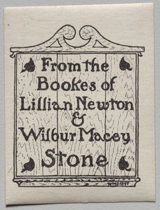 Exlibris: Lillian Newton und Wilbur Macey Stone