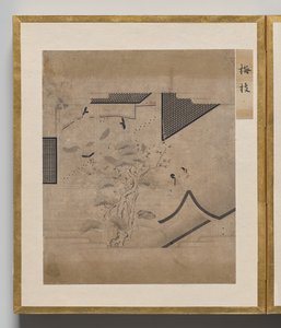 Zweig des Pflaumenbaums aus dem Album der Illustrationen für die Geschichte von Genji von Unknown artist