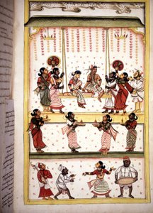 Hochzeitsfest - Seite aus dem Manuskript „Geschichte von Mogol“ (18. Jahrhundert) von Unknown artist