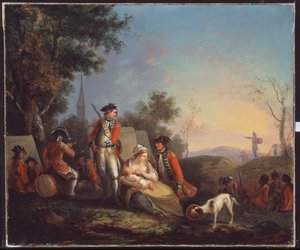 Britische Infanteristen eines königlichen Regiments in einem Lager von Unknown artist